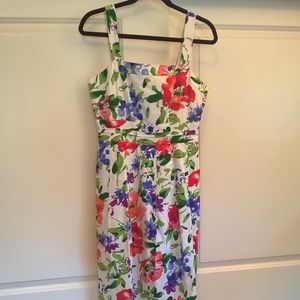 Floral print cotton sun dress